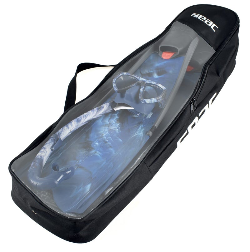 SEAC Apnea, Backpack Shoulder Bag for Long Fins and other Freediving Equipment, 95x21x16 cm, Black