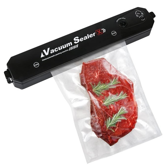AUTOMATIC VACUUM SEALER MACHINE FOR FOOD PRESERVATION COMPACT PORTABLE VACUUM PACKING SYSTEM WITH 10 SEALER BAGS ONETOUCH OPERATION FOR DRY MOIST FOODSSOUS VIDE COOKING FREEZER STORAGE
