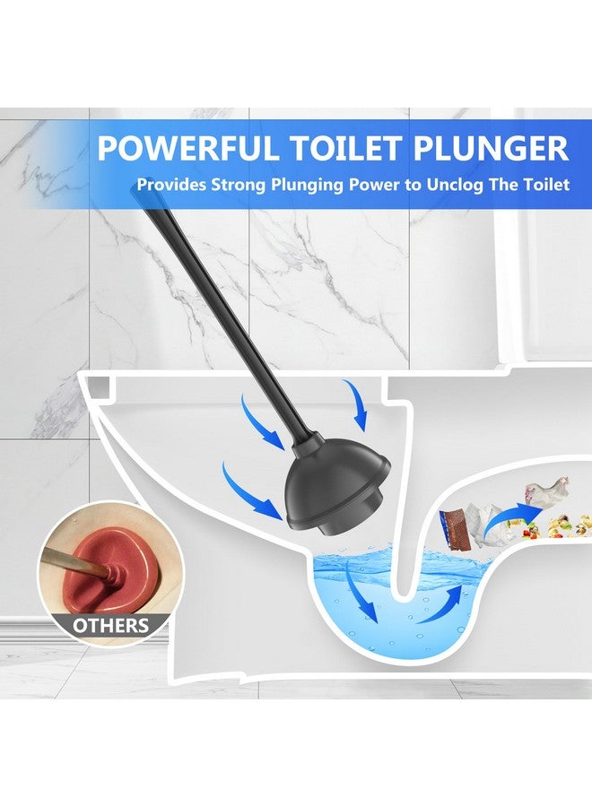 LOVLOY Toilet Plunger with Holder, Plunger with Unique Holder for 5.7-inch Toilet Drain, Plungers for Bathroom with Holder, Toilet Plunger Heavy Duty (1, Black) - Image 2