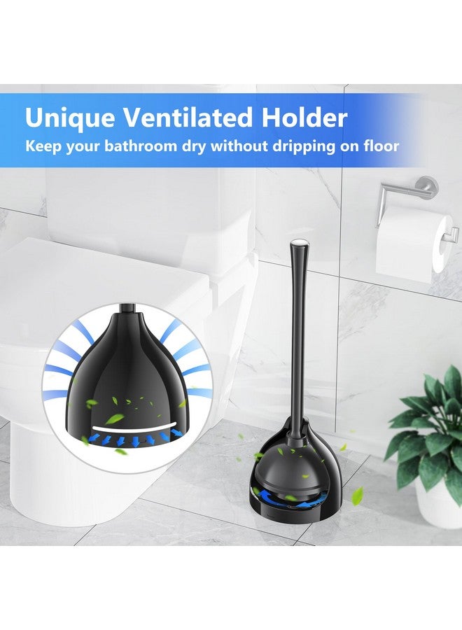LOVLOY Toilet Plunger with Holder, Plunger with Unique Holder for 5.7-inch Toilet Drain, Plungers for Bathroom with Holder, Toilet Plunger Heavy Duty (1, Black) - Image 5