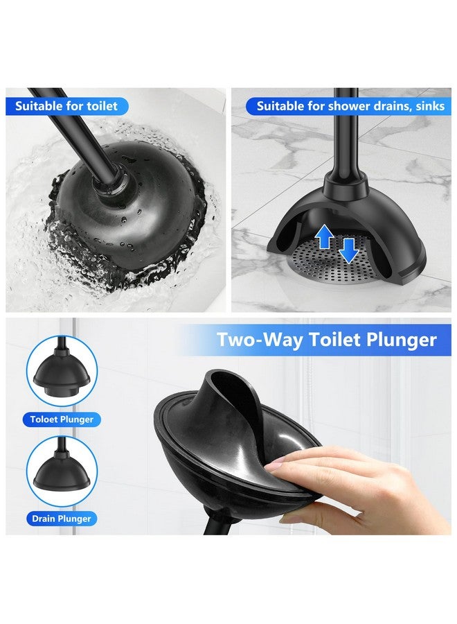 LOVLOY Toilet Plunger with Holder, Plunger with Unique Holder for 5.7-inch Toilet Drain, Plungers for Bathroom with Holder, Toilet Plunger Heavy Duty (1, Black) - Image 3