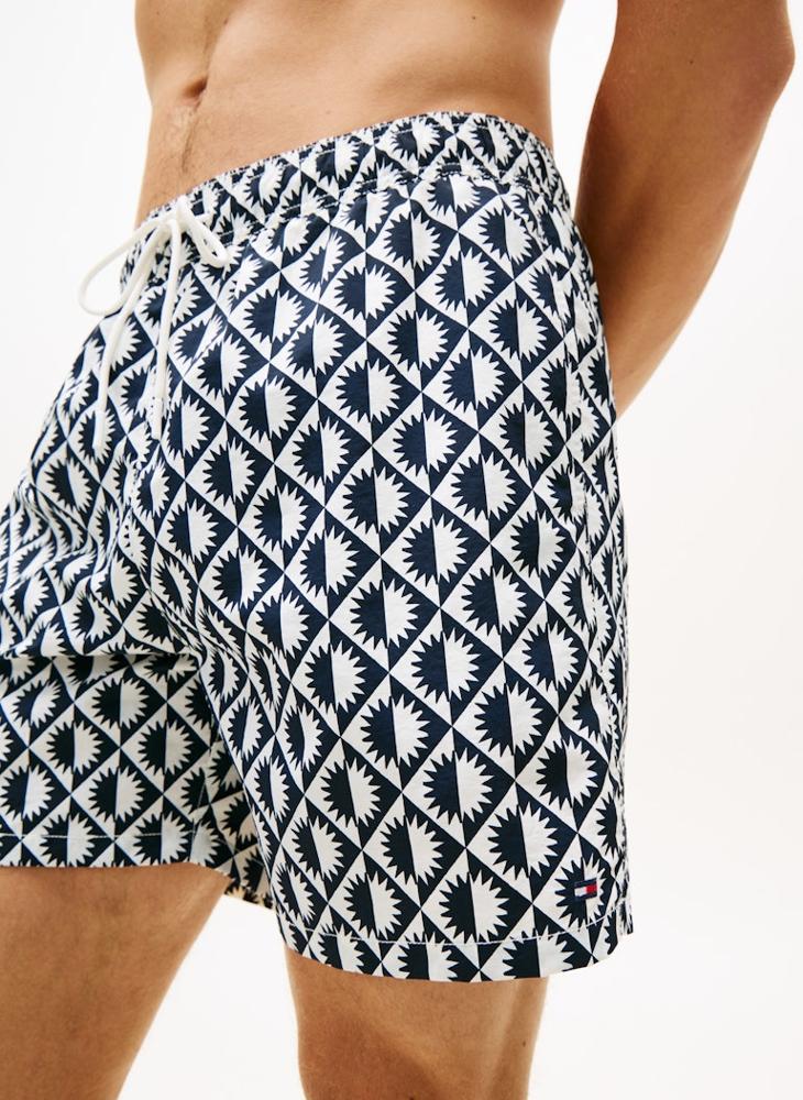 TOMMY HILFIGER Print Mid Length Swim Shorts - Image 3