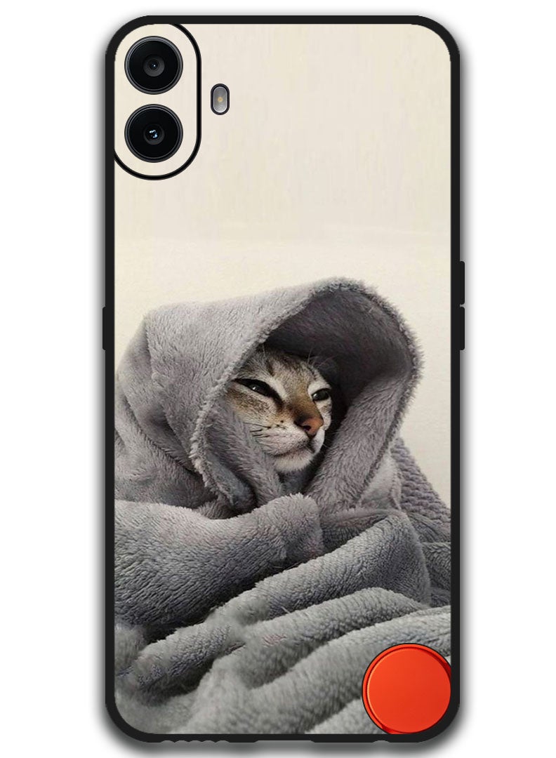 Theodor Protective Case Anti Scratch Shock Proof Bumper Cover For Nothing CMF Phone 1 Cat in Blanket - Image 1