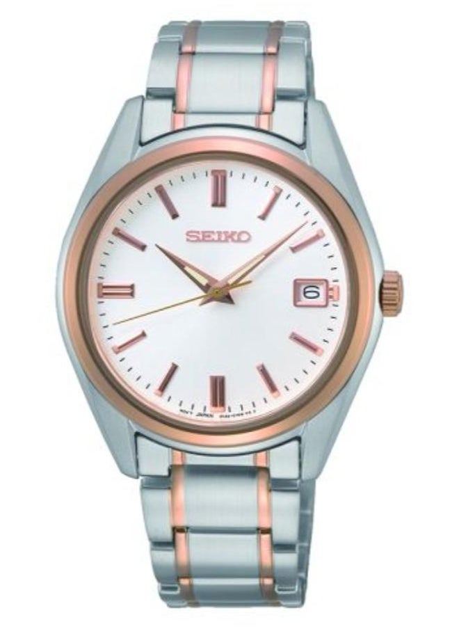 Seiko Ladies' Hand Watch QUARTZ Stainless Band, White Dial SUR322P1  - Image 1