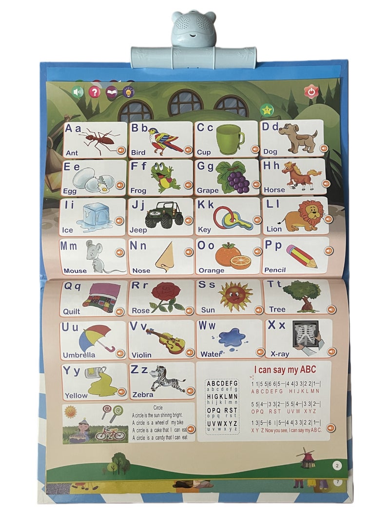 2-in-1 Arabic English Sound d Book Interactive Talking Book Early Educational Reading Toy for Toddlers Boys Girls with Rich Contents, USB Charging, Touch & Read Electronic Educational Book with Sound - Image 2