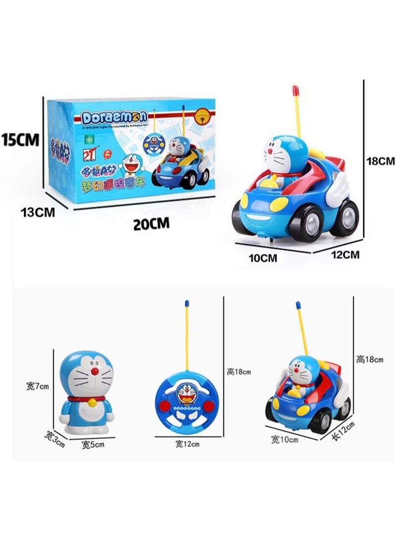 RC سيارة للأطفال الكهربائية لعبة سيارة USB الشحن نسخة رائعة LED مضيئة أضواء لعب دورايمون الموضوع أغنية الأطفال التحكم عن بعد سيارة - Image 3