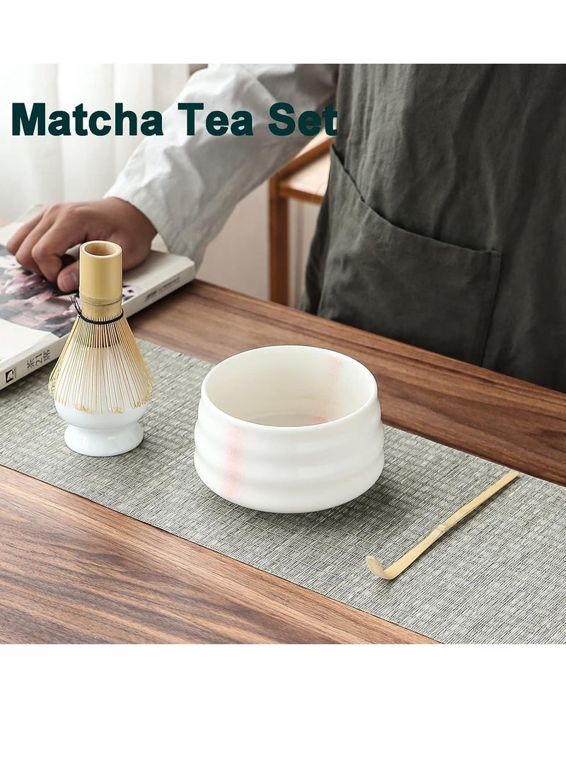 0TO1 TECH Matcha Tea Set, 4 pcs set Matcha tool, Matcha Ceramic Bowl, Matcha Whisk, White Whisk Holder, Traditional Scoop, Perfect Set to a Traditional of Matcha (4 pcs set)  - Image 2