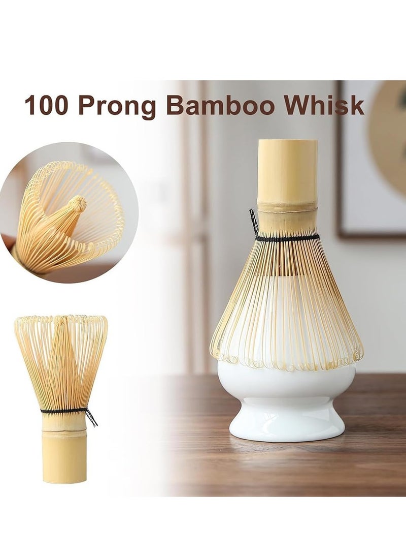 0TO1 TECH Matcha Tea Set, 4 pcs set Matcha tool, Matcha Ceramic Bowl, Matcha Whisk, White Whisk Holder, Traditional Scoop, Perfect Set to a Traditional of Matcha (4 pcs set)  - Image 3