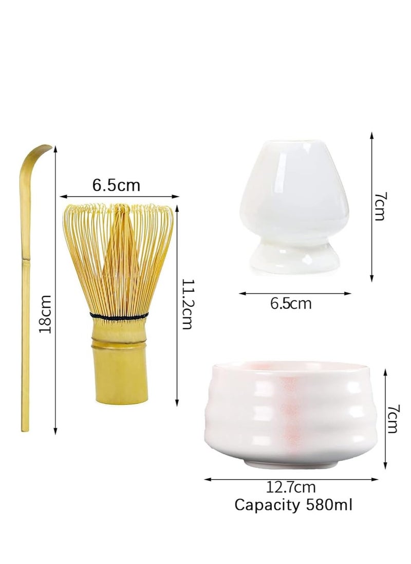 0TO1 TECH Matcha Tea Set, 4 pcs set Matcha tool, Matcha Ceramic Bowl, Matcha Whisk, White Whisk Holder, Traditional Scoop, Perfect Set to a Traditional of Matcha (4 pcs set)  - Image 4