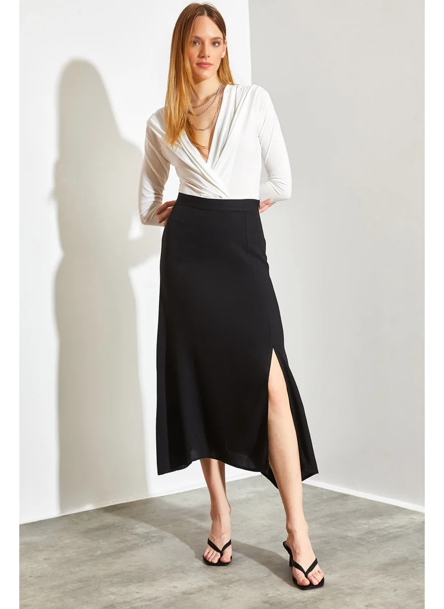 Shade Viscose Slit Skirt