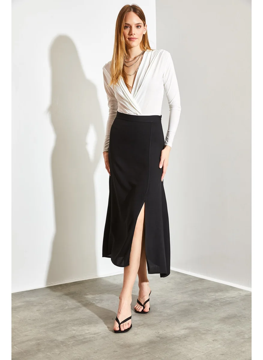 Shade Viscose Slit Skirt