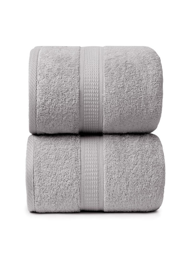 Ariv Premium Jumbo Bath Towels Pack of 2, Beach Towel, Extra-Large Bath Sheets, 100% Cotton, Super Soft, Highly Absorbent, Quick Dry, Durable, Great Value, Perfect for Home & Bathroom - Platinum - Image 1