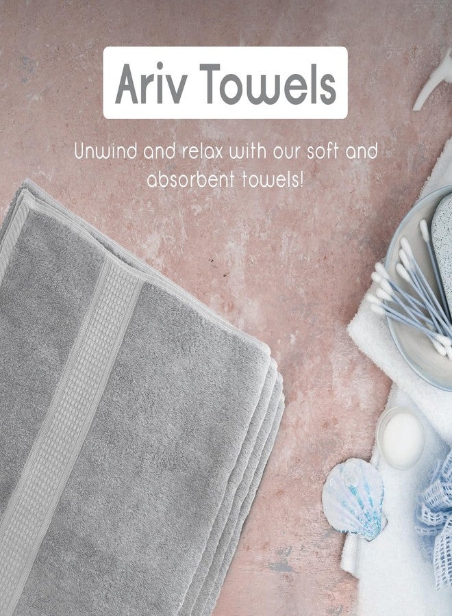 Ariv Premium Jumbo Bath Towels Pack of 2, Beach Towel, Extra-Large Bath Sheets, 100% Cotton, Super Soft, Highly Absorbent, Quick Dry, Durable, Great Value, Perfect for Home & Bathroom - Platinum - Image 5