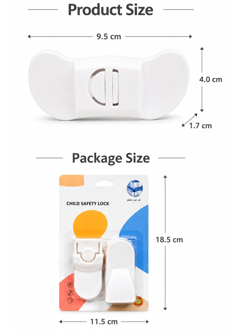 Child Safety Lock for Cabinets & Drawers, Strong Adhesive Baby Proof Cabinet Lock, Flexible Safety Latch for Cupboards, Sliding Doors & Furniture (White) - Image 2