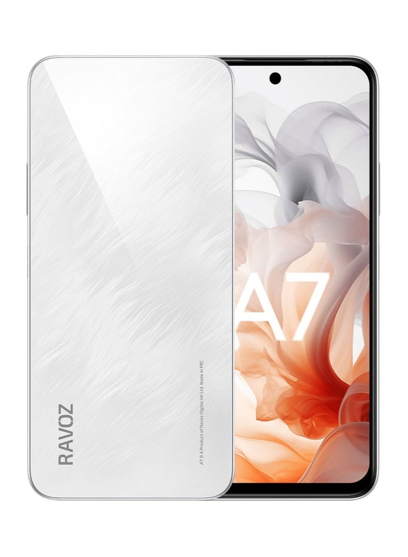 RAVOZ Non Camera Non GPS 12GB RAM (4GB + 8GB) Expandable) 128GB ROM Dual Sim with 5000Mah Battery & NFC Support (2026 Updated Version With Andriod 16) Astral White - Image 1