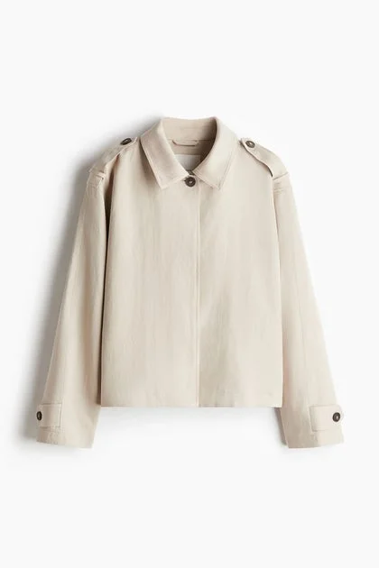 اتش اند ام Oversized linen-blend jacket