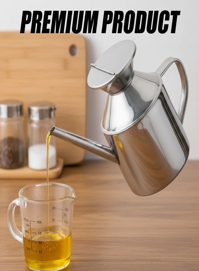 CJFNDFA Stainless Steel Oil Dispenser Bottle Versatile Syrup and Soy Sauce Dispenser with Ergonomic Handle, Leak-Proof for Kitchen & Restaurant Use, Easy to Clean - Image 4
