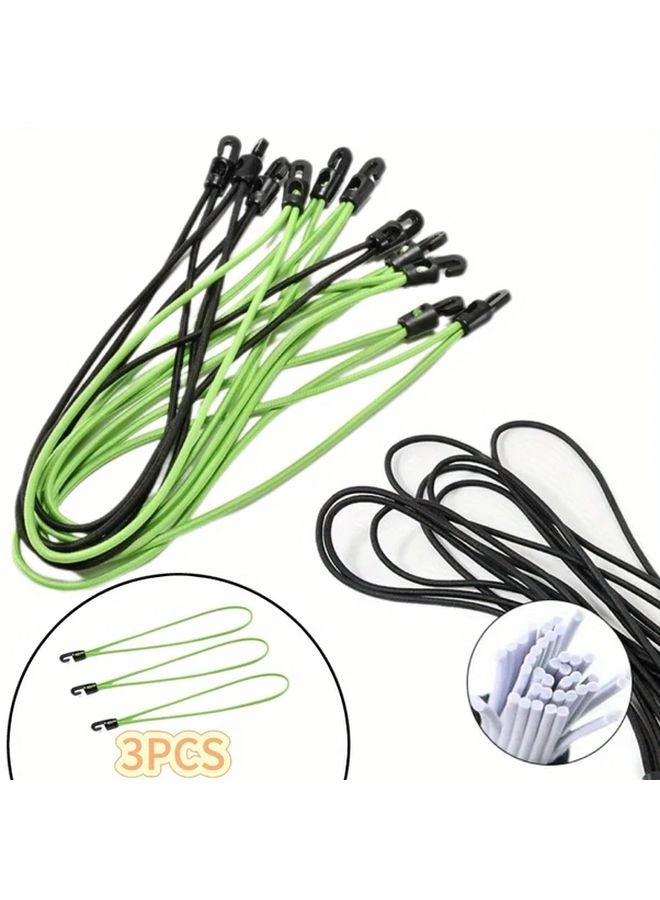 3Pcs Black Elastic Luggage Rope Durable PP Material Bungee Cord for Motorcycle Bicycle Outdoor Riding - Image 2