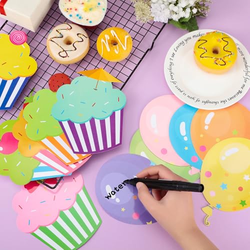 Yexiya 60 Pieces Colorful Cupcake Cutouts Birthday Classroom Bulletin Board Decorations Creative Cupcakes Balloons Cutouts Name Tags for Classroom Door Decorations (Cupcake, Balloons) - Image 4