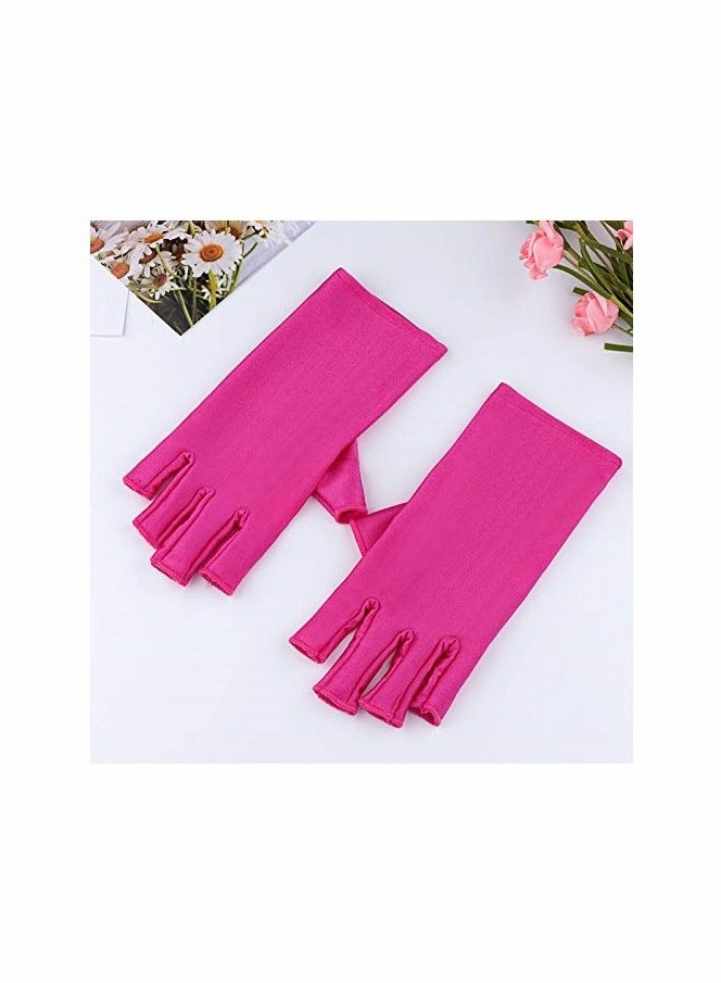 Stretchy UV Protection Gloves for Gel Manicures, Half Finger Design for Hand Safety during Nail Treatments - Image 3