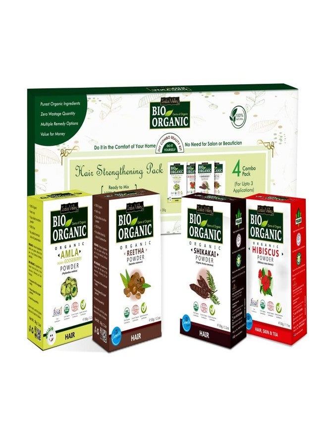 INDUS VALLEY Hair Strengthening pack (Amla, Reetha, Shikakai, Hibiscus Powder) | Beauty Gift Set | Gift for Your Best Friend, Lover, Girlfriend, Fiancee, Wife, Mother, Daughter on Diwali Gift, Christmas, Birthday, Anniversary, New year, Valentine's Day, Mother's Day-GIFT PACK 30g* 4=120g -Gift Pack - Image 1