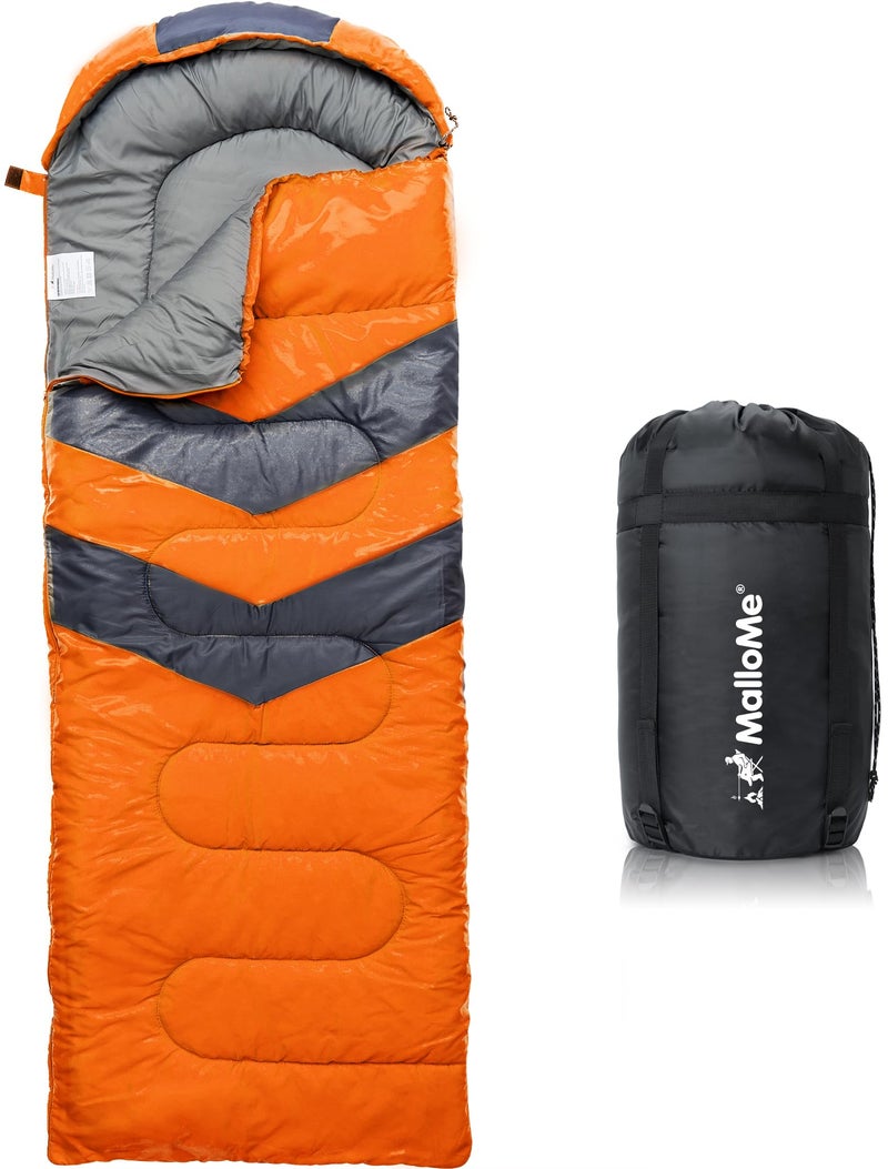 Mallome Sleeping Bags For Adults Cold Weather & Warm - Backpacking Camping Sleeping Bag For Kids 10-12  Girls  Boys - Lightweight Compact Camping Essentials Gear Accessories Hiking Sleep Must Haves - Image 1