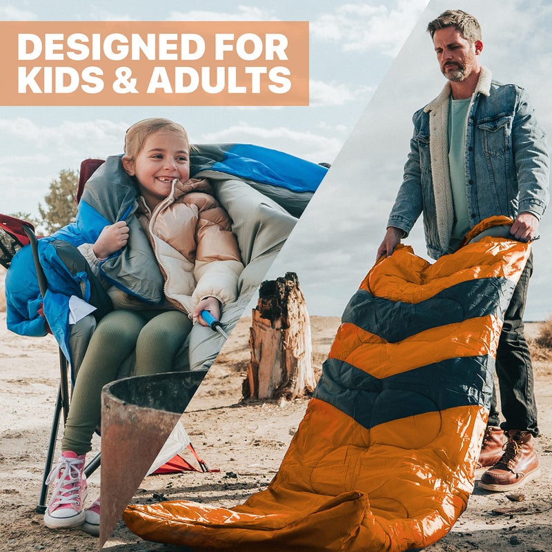 Mallome Sleeping Bags For Adults Cold Weather & Warm - Backpacking Camping Sleeping Bag For Kids 10-12  Girls  Boys - Lightweight Compact Camping Essentials Gear Accessories Hiking Sleep Must Haves - Image 5