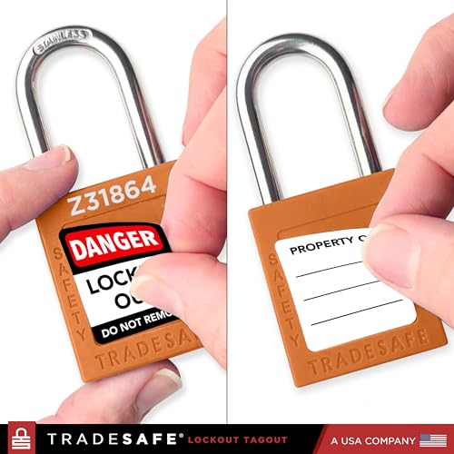 TRADESAFE Lockout Tagout Locks Set - 10 Orange Keyed Alike Padlocks, 2 Keys Per Lock, OSHA Compliant Loto Locks for Lock Out Tag Out Stations, Premium Grade - Image 4