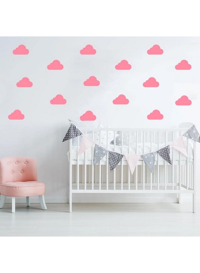 BugyBagy 72 قطعة ملصقات حائط فينيل سحابية وردية 3 بوصات - قابلة للإزالة ولصقها لل nursery، غرفة الأطفال، ديكور غرفة النوم - متينة، سهلة التطبيق، تصميم سحاب ممتع - Image 2