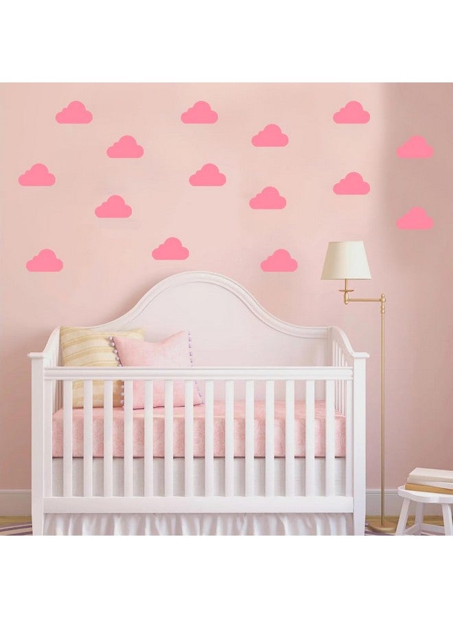 BugyBagy 72 قطعة ملصقات حائط فينيل سحابية وردية 3 بوصات - قابلة للإزالة ولصقها لل nursery، غرفة الأطفال، ديكور غرفة النوم - متينة، سهلة التطبيق، تصميم سحاب ممتع - Image 4