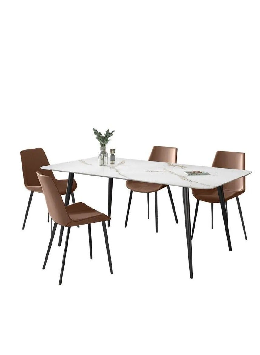 Modern Dining Table With Marble Top And 4 Chairs
