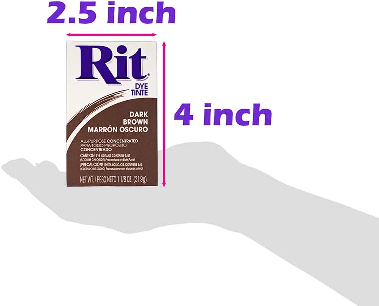 RIT مسحوق صبغة مركزية متعددة الاستخدامات عبوة واحدة للملابس، الديكور، والحرف - بني داكن - Image 1