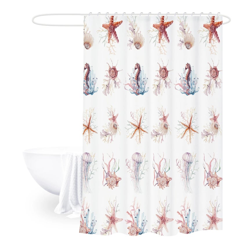 4 PCS BATHROOM SET with  PVC BATHMAT BATH RUG SHOWER CURTAIN WITH CRAB PATTERN Bathroom Accessories