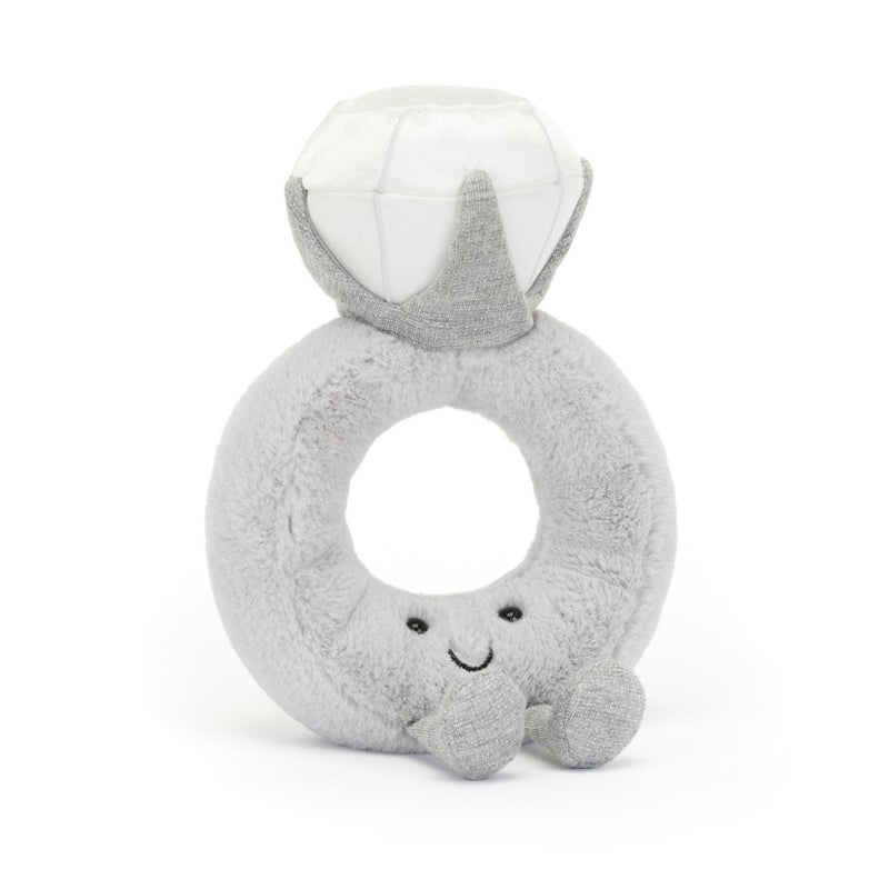 Jellycat Amuseables Diamond Ring Stuffed Toy, 8 inches - Wedding Ring Plush - Engagement and Wedding Gift - Image 1