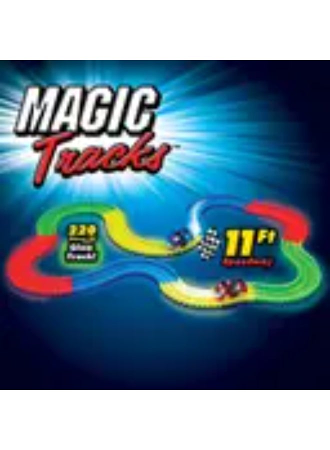 MANVI Magic Tracks – 10 Feet of Glow-in-the-Dark Flexible Race Track with LED Light-Up Race Car, Educational Toy for Kids Ages 3+ - Image 1