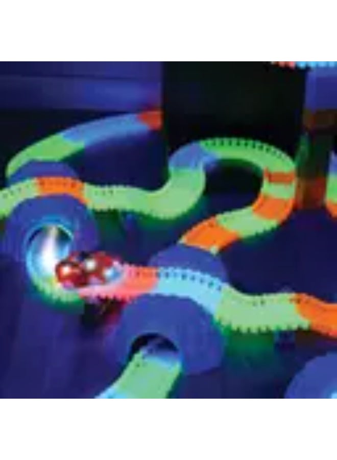 MANVI Magic Tracks – 10 Feet of Glow-in-the-Dark Flexible Race Track with LED Light-Up Race Car, Educational Toy for Kids Ages 3+ - Image 4