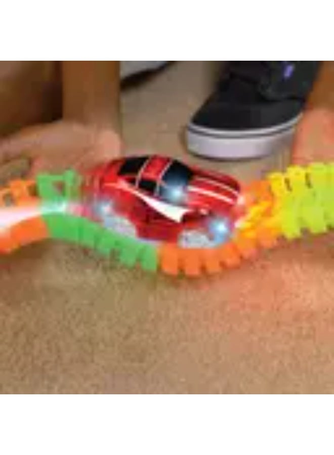 MANVI Magic Tracks – 10 Feet of Glow-in-the-Dark Flexible Race Track with LED Light-Up Race Car, Educational Toy for Kids Ages 3+ - Image 5