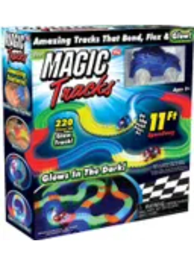 MANVI Magic Tracks – 10 Feet of Glow-in-the-Dark Flexible Race Track with LED Light-Up Race Car, Educational Toy for Kids Ages 3+ - Image 2