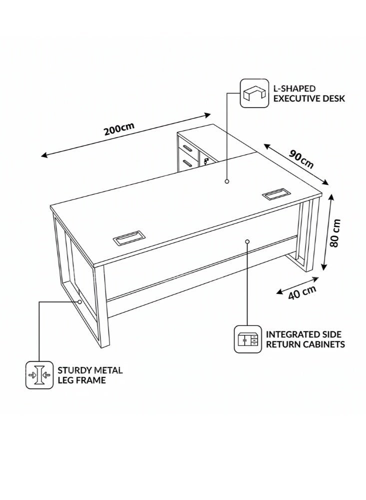 KARNAK Urbanura L-Shape Office Table - White - Image 2