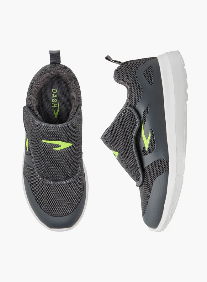 داش Textured Sports Shoes with Hook and Loop Closure