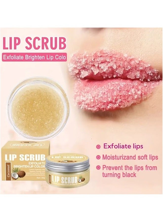 Generic Coconut Lip Scrub 30g, Exfoliate & Brighten Lip Color, Sugar Crystals, long Lasting  - Image 3