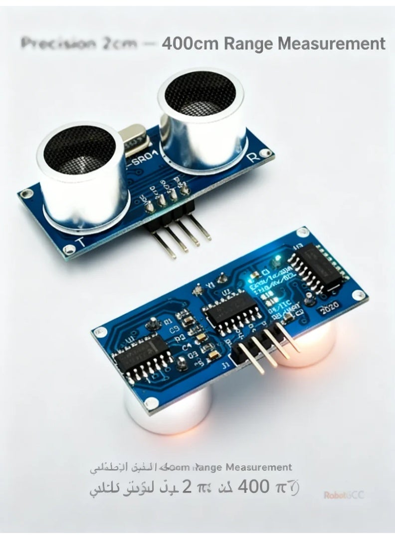 robotgcc HC-SR04 Ultrasonic Sensor Distance Measuring Module for Arduino, Ultrasonic Range Finder 2cm–400cm, 40kHz Obstacle Avoidance Sensor, Smart Robot Car Distance Detector, DIY Robotics STEM Electronics Component - Image 4