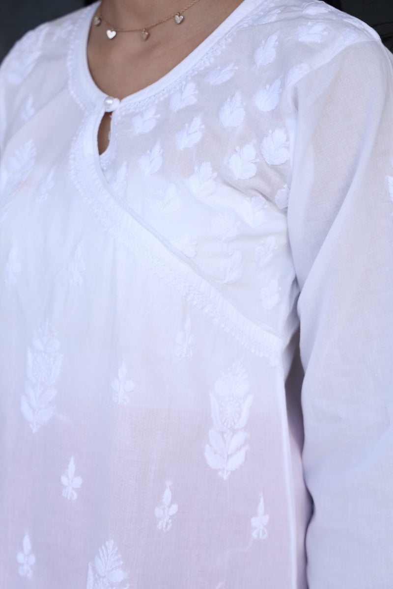 UNDYED كُرتا شيكانكاري البيضاء للنساء - Image 5
