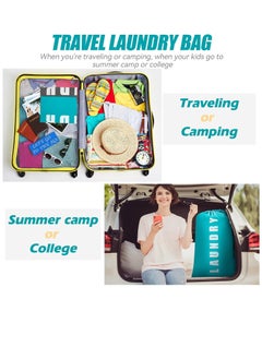 SYOSI Laundry Bag, Laundry Bags for Dorm, Travel Laundry Bags for Dirty Clothes,Large Laundry Bags for Traveling,Laundry Bags for Camp, 24" x 36" Cyan + Gray  - Image 4