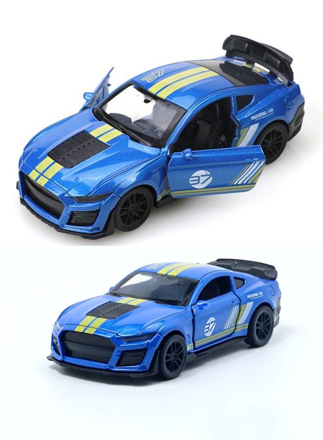 HALAMODO 1:36 Alloy Sports Car Model , Pull-Back Toy Car , Model Car for Kids Boy Girl Gift , Collectible Display ,Blue/Black 12 cm*5 cm*3 cm - Image 1