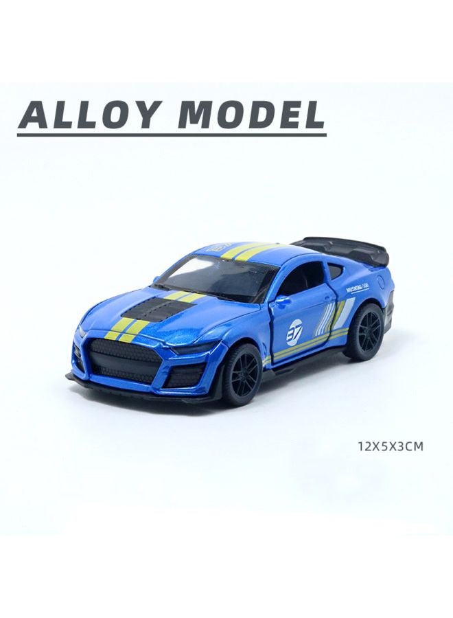 HALAMODO 1:36 Alloy Sports Car Model , Pull-Back Toy Car , Model Car for Kids Boy Girl Gift , Collectible Display ,Blue/Black 12 cm*5 cm*3 cm - Image 2