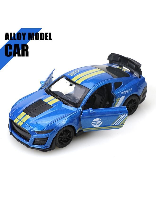 HALAMODO 1:36 Alloy Sports Car Model , Pull-Back Toy Car , Model Car for Kids Boy Girl Gift , Collectible Display ,Blue/Black 12 cm*5 cm*3 cm - Image 3