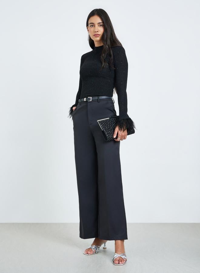 ستايلي بنطال بقصة أرجل واسعة - Image 1