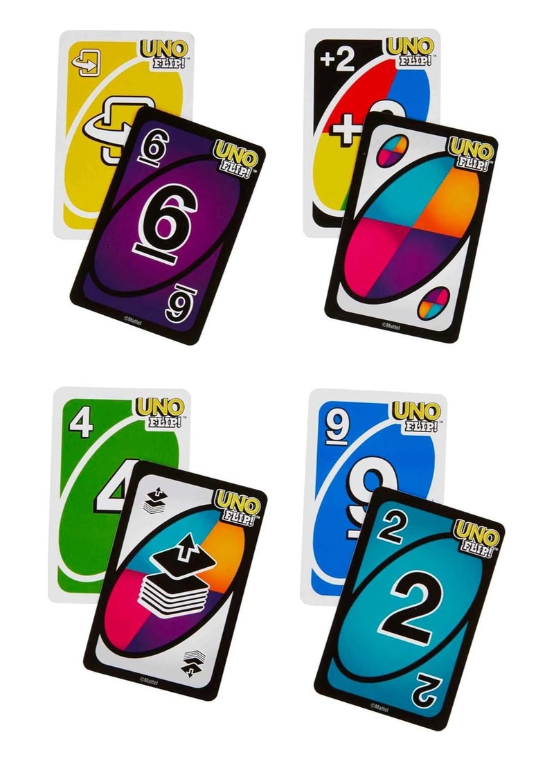 Mattel Games UNO FLIP! Family Card with 112 Cards in a Sturdy Storage Tin, Makes a Great Gift for 7 Year Olds