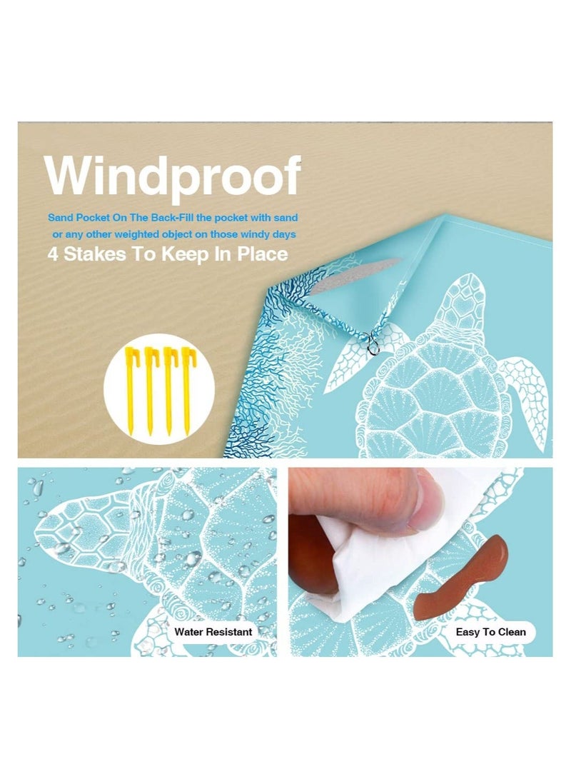 Beach Blanket Sandproof Large Beach Mat 79x 83 4-6 Adults Oversized Lightweight Sand Free Beach Mat Waterproof Beach Blanket Portable Outdoor Camping Blankets for Travel, Camping, Hiking - Image 4